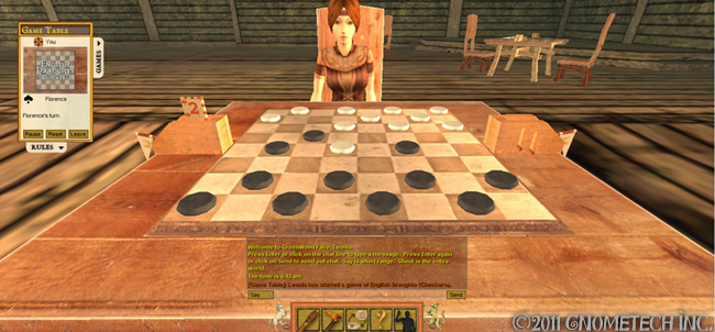Playing checkers in the tavern